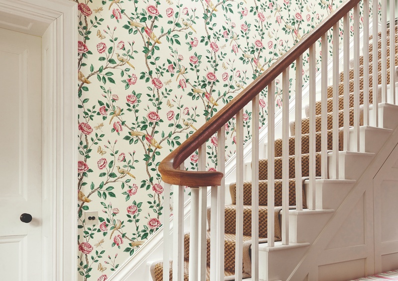 Sanderson 2019 Caspian 41 Ankhara Wallpaper on Staircase