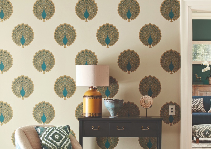 Sanderson 2019 Caspian 59 Kalapi Wallpaper in Hallway